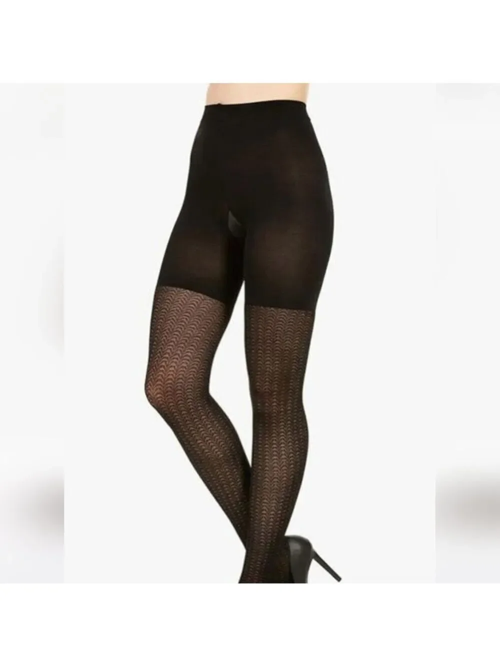 Assets by Sara Blakely Shaping Tights Textured Wish Bone Black Size 1 - New